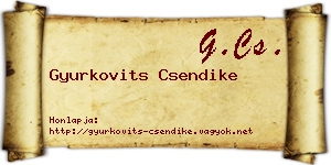 Gyurkovits Csendike névjegykártya